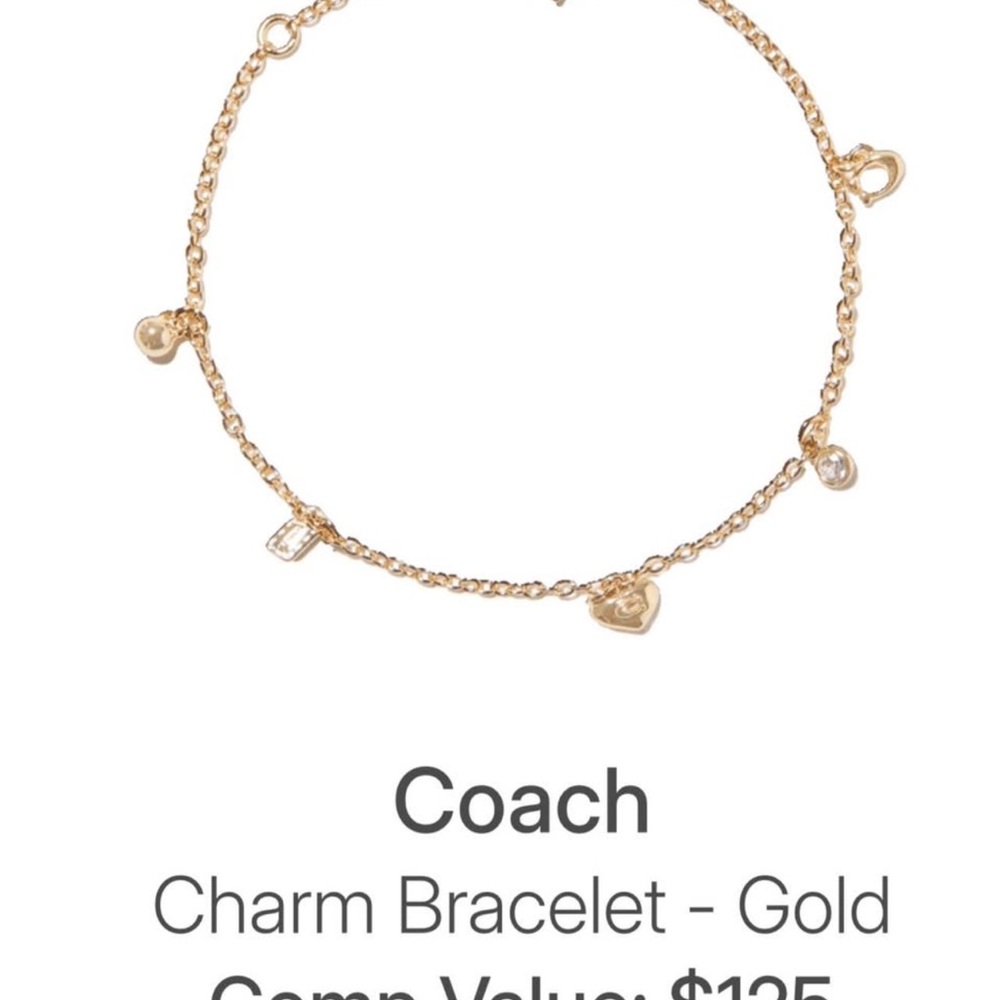 Coach Gold-Tone Charm Bracelet